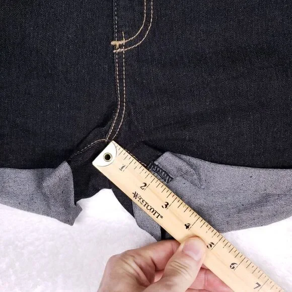 Papaya Jeans Denim Overall Shorts Womens M Dark Wash Adjustable Straps Y2K Indie - Picture 5 of 10